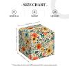 Square Leather Tissue Box Cover with Colorful Floral Pattern view 2