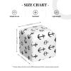 Square Leather Tissue Box Cover with Black Anchor Print view 2