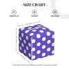 Square Leather Tissue Box Cover, Dark Purple with Polka-Dot Pattern (a) view 2