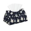 Leather Tissue Box Cover with Guitar Lightning White Print view 1