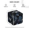 Square PVC Leather Tissue Box Cover, Abstract Navy Blue Plaid, Organizer Dispenser for Home and Office view 2