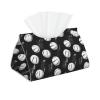 Leather Tissue Box Cover with Sketch Baseball Print view 1