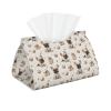 Leather Tissue Box Cover with Cute Dog Soccer Print view 1