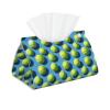 Leather Tissue Box Cover with Abstract Green Baseball Print view 1