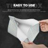 Leather Tissue Box Cover, Modern Blue and White Plaid view 3