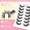 Natural-Looking False Eyelashes, 20 Pairs, Fluffy Faux Mink Strip Lashes view 2