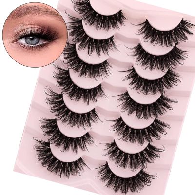 Fluffy False Eyelashes, Natural Look, 7 Pairs, 6D, 7 Styles