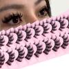 False Eyelashes, Manga Anime Style, Thick 8D Faux Mink, Natural Look, 16 mm, Spiky, Full Strips, Doll Lashes, 10 Pairs view 1