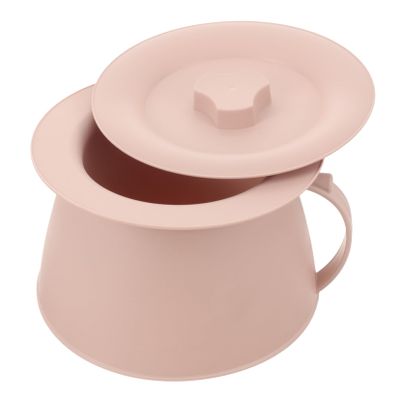 Plastic Bedpan with Lid for Pregnant Women and Seniors, Pink