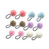 Fuzzy Fabric Ball Hair Ties, 12 Pieces, for Girls view 1
