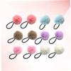 Fuzzy Fabric Ball Hair Ties, 12 Pieces, for Girls view 3