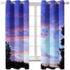 Homxi 2-Pack Blackout Curtains for Kids' Room, 2 x 92W x 108H in, Purple Blue Pink Sunset Landscape view 1