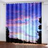 Homxi 2-Pack Blackout Curtains for Kids' Room, 2 x 92W x 108H in, Purple Blue Pink Sunset Landscape view 2