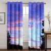 Homxi 2-Pack Blackout Curtains for Kids' Room, 2 x 92W x 108H in, Purple Blue Pink Sunset Landscape view 3