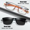Photochromic Progressive Multifocal Reading Glasses for Men and Women, Blue-Light Filter, Black/Gray, 1.5x view 2