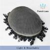 Men’s Afro Curly Human Hair System, Full French Lace Hairpiece, Jet Black view 3