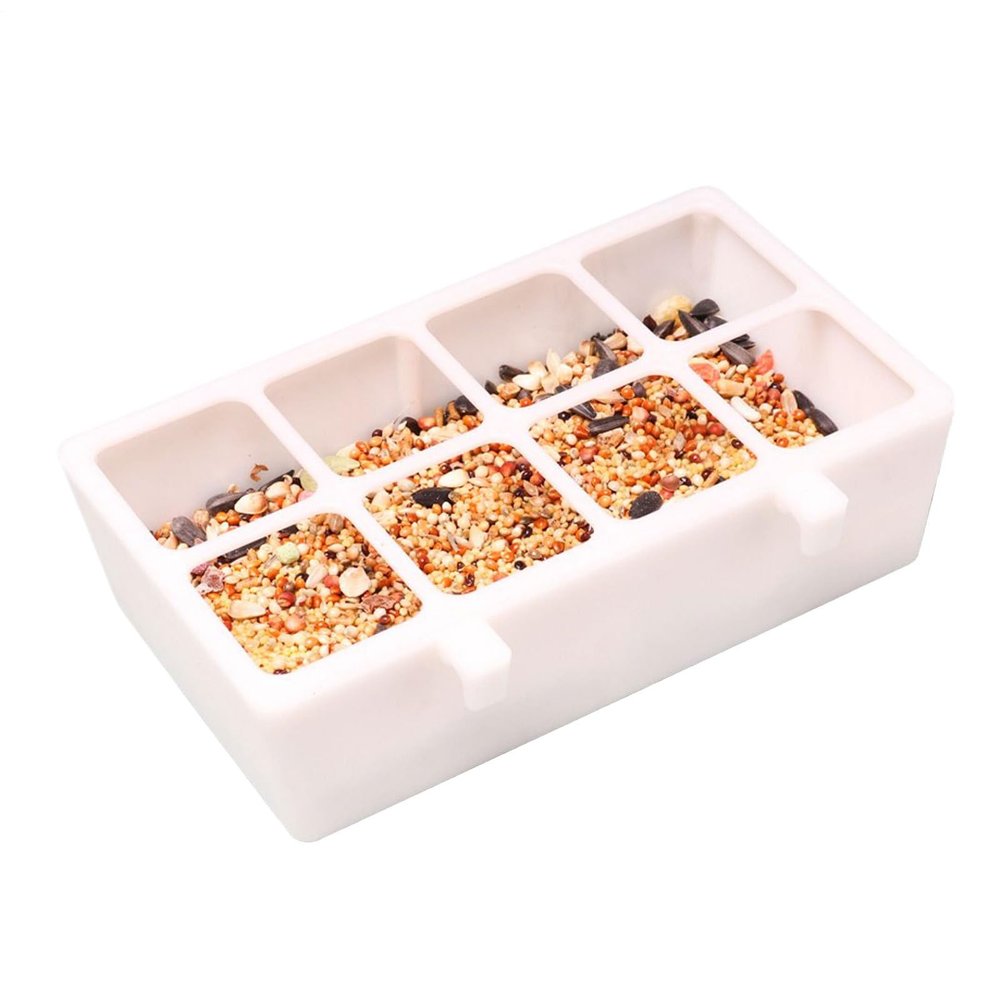 Bird Feeder for Cages, 8-Compartment Leak-Proof Design