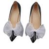 Wambere 1 Pair Women's Bow Shoe Clips, Removable Shoe Flowers, Vintage Shoe Accessories for Weddings, Parties and Proms, White view 1