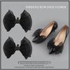 Wambere 1 Pair Women's Bow Shoe Clips, Removable Shoe Flowers, Vintage Shoe Accessories for Weddings, Parties and Proms, White view 4