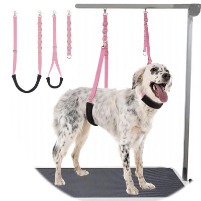 Dog Belly Strap, 3-Piece Grooming Restraint Set, Light Pink