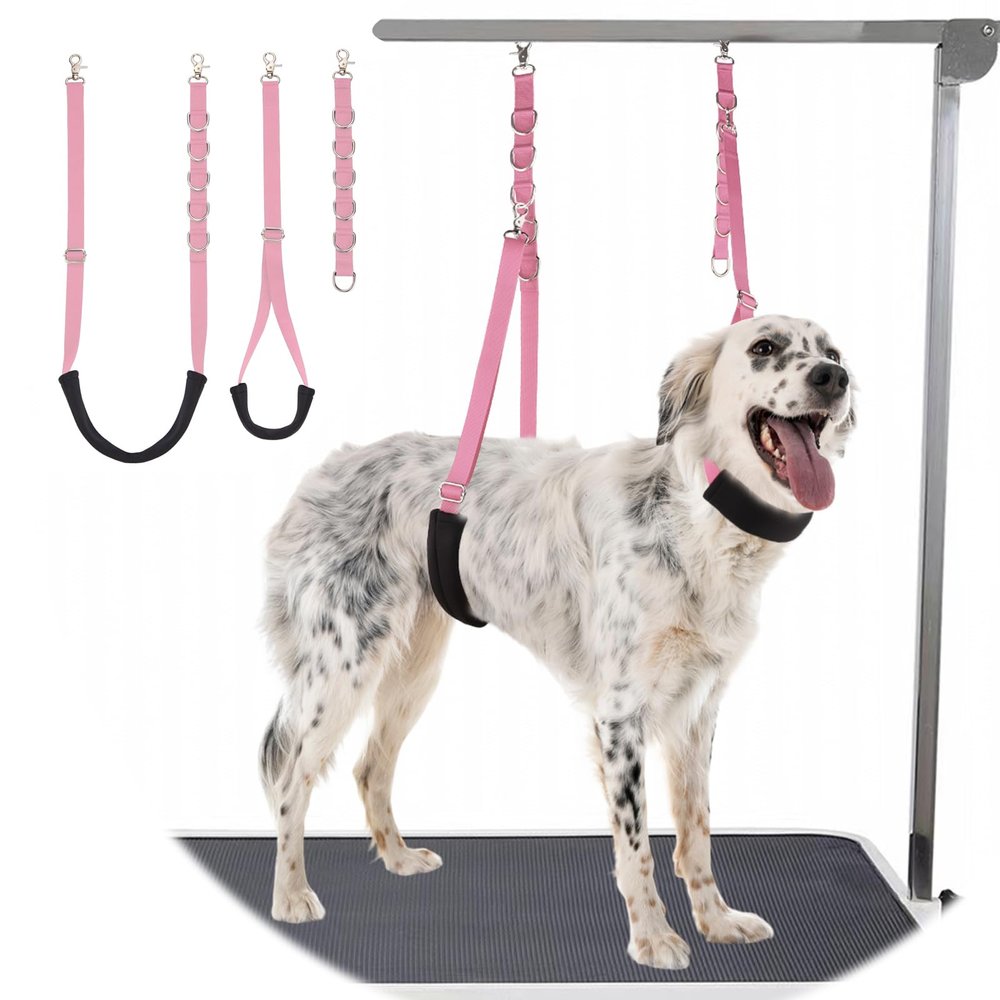 Dog Belly Strap, 3-Piece Grooming Restraint Set, Light Pink