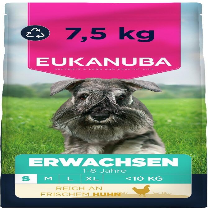 Eukanuba Dry Dog Food with Fresh Chicken for Small Breeds, 7.5 kg