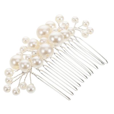 DONFAMDS Crystal and Pearl Hair Comb for Weddings