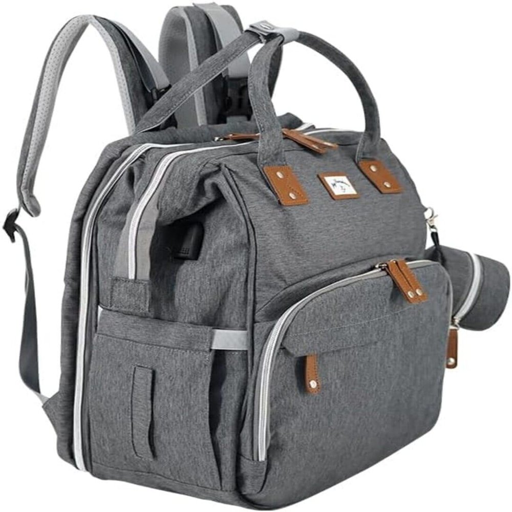 Diaper Backpack with Changing Mat and Fold-Out Lay-Flat Surface