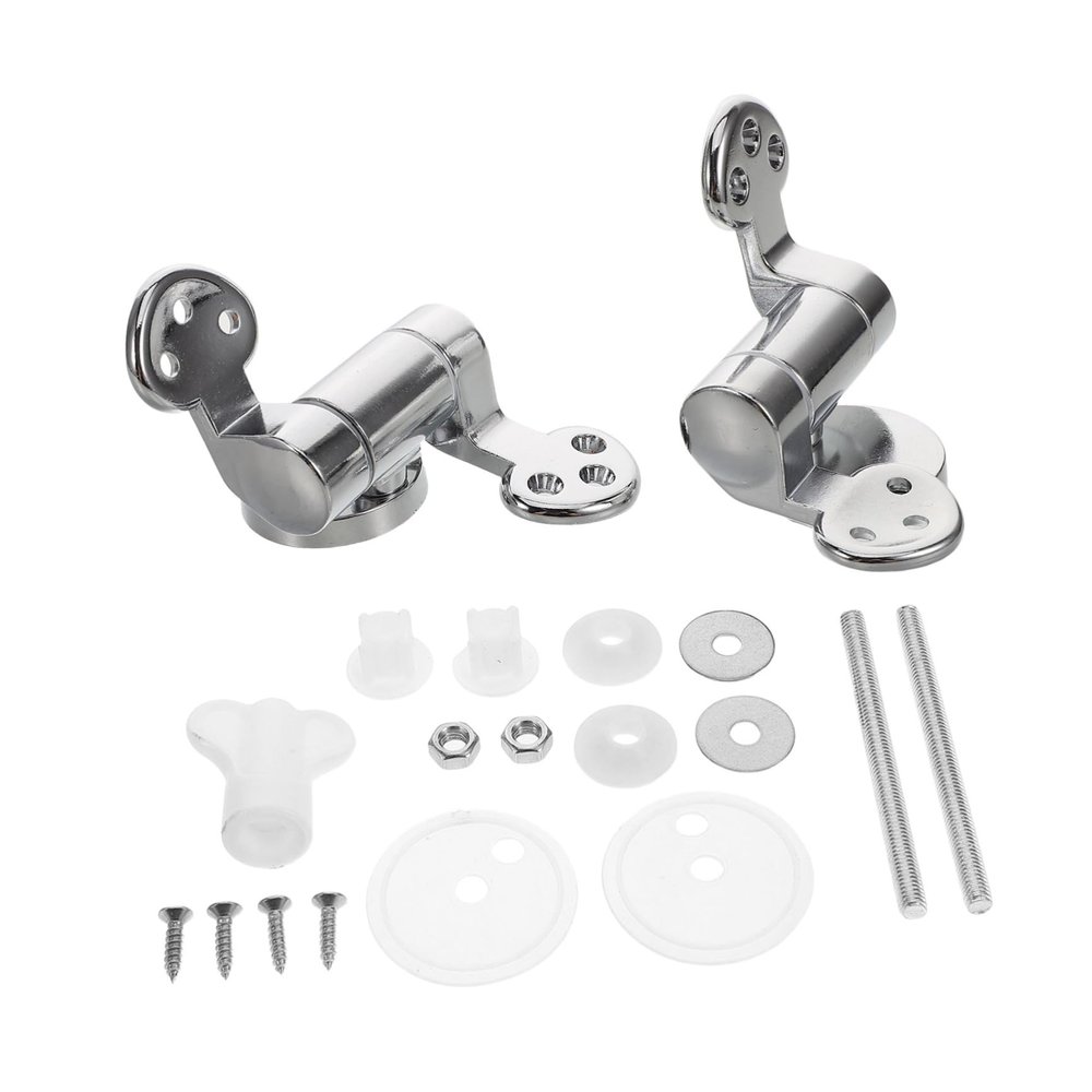 SWOOMEY 2-Piece Adjustable Soft-Close Toilet Seat Hinges, Chrome-Plated Zinc Alloy