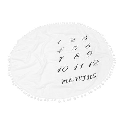 Milisten Round Flannel Baby Photo Blanket, White, for Newborns