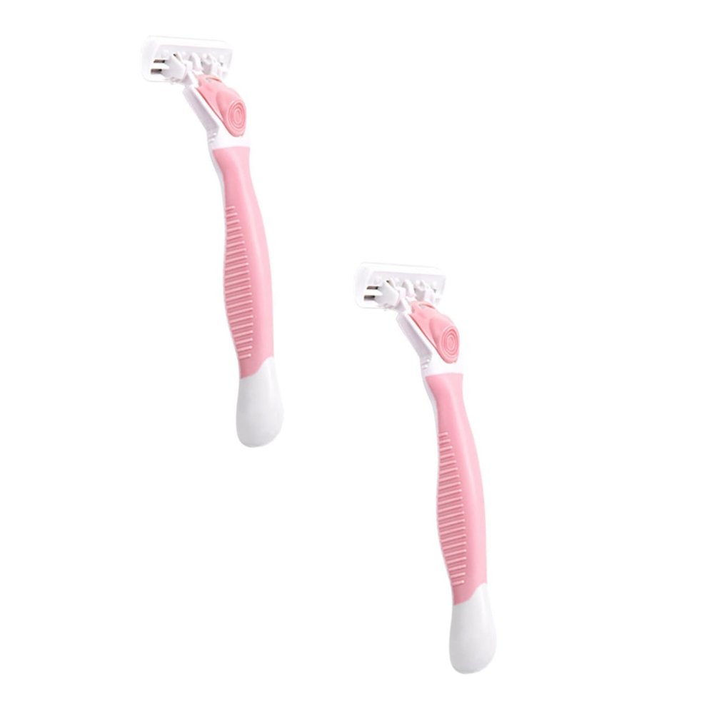2-Pack Hair Remover Razors with Non-Slip Grip, Pink
