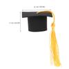 IMIKEYA Graduation Party Cake Decorations with Cap Cupcake Toppers, 12 Yellow Tassel Decorations view 4