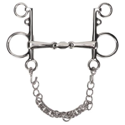 LUCKDANO Snaffle Bit, Jointed-Mouth Stainless Steel Pelham for Horse Training, 5.0 x 0.7 in