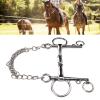LUCKDANO Snaffle Bit, Jointed-Mouth Stainless Steel Pelham for Horse Training, 5.0 x 0.7 in view 3