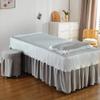 LDLCYCN Gray Massage Table Skirt with Face Hole, 70 x 185 cm view 1