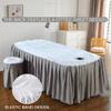 LDLCYCN Gray Massage Table Skirt with Face Hole, 70 x 185 cm view 3