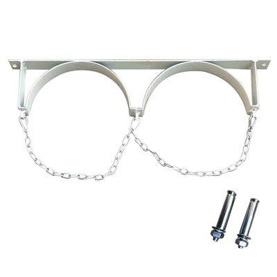 Oxygen Cylinder Storage Rack, Wall-Mount Steel Gas Cylinder Holder, White, 65 cm (25 in)