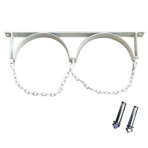 Oxygen Cylinder Storage Rack, Wall-Mount Steel Gas Cylinder Holder, White, 65 cm (25 in)