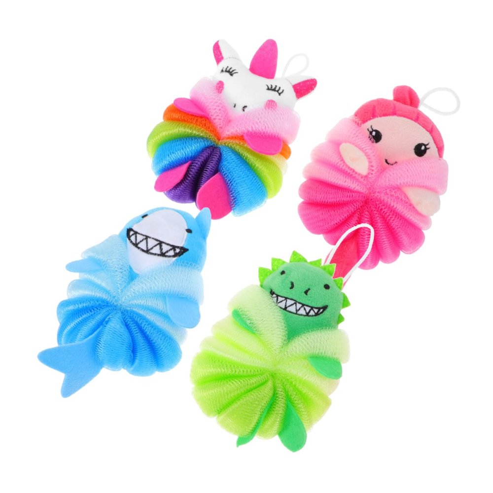 4-Pack PE Body Cleansing Bath Poufs, Christmas Party
