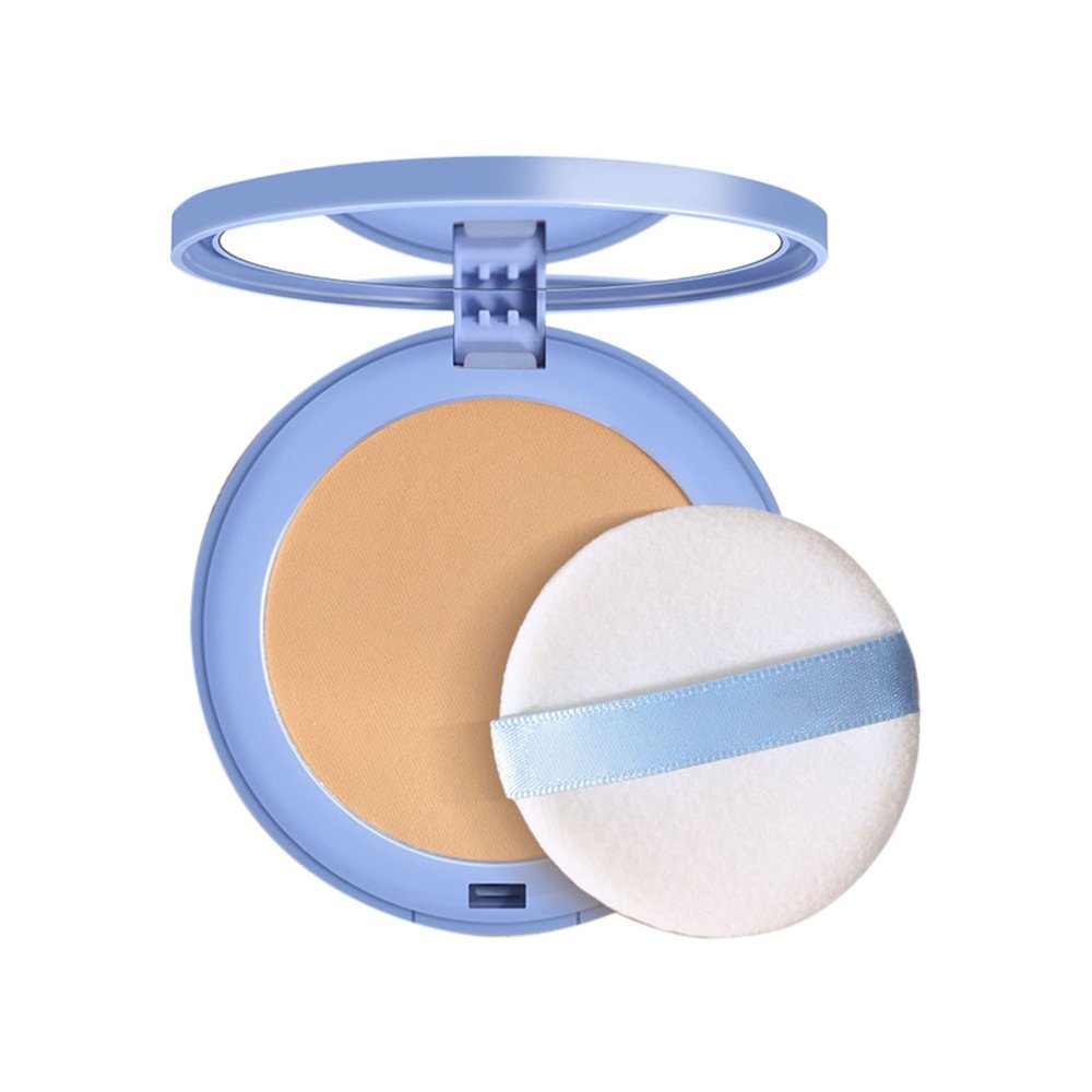 Silky Mist Pressed Powder, Long-Lasting Waterproof Natural Makeup