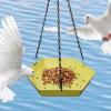 Palaufr Small Bird Bath, Polygonal Bird Feeder for Outdoors view 3