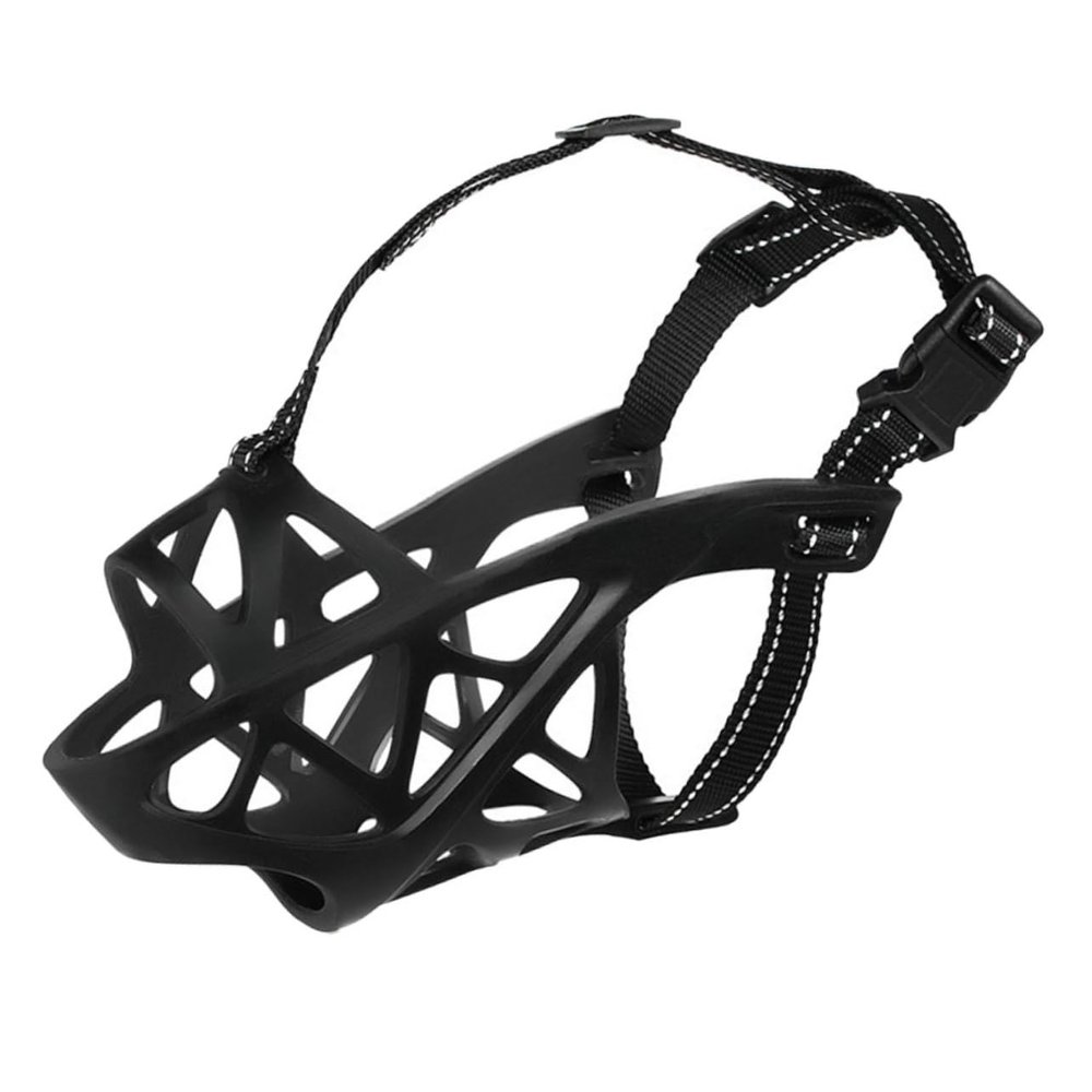 HOUDERCO Adjustable Dog Muzzle with Bite Protection - Black