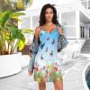 RPLIFE Women's Colorful Wildflower Butterfly Satin Slip Dress, Sexy V-Neck Cami Dress, S-XXL, Small view 4