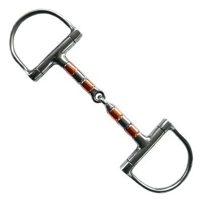 D-Ring Snaffle Bit with Copper Mouth Roller, Single-Jointed