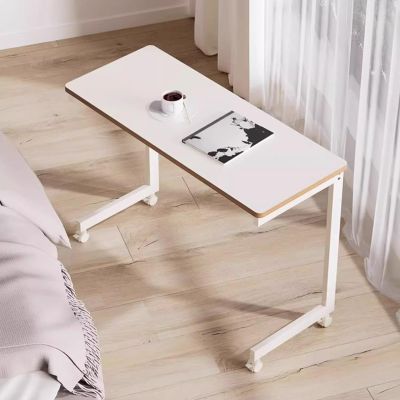 HARELA Overbed Table on 4 Casters, Mobile Laptop and Hospital Bed Table, White, 90 x 37 x 64 cm