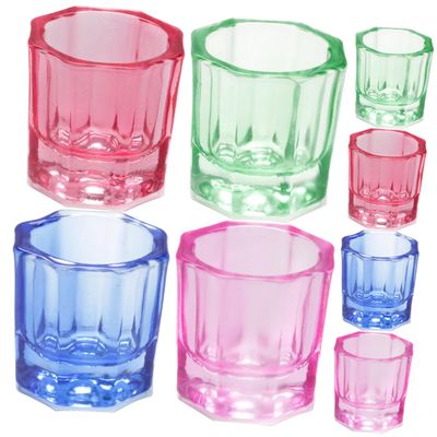 8-Piece Multifunctional Glass Manicure Cups for Nail Art