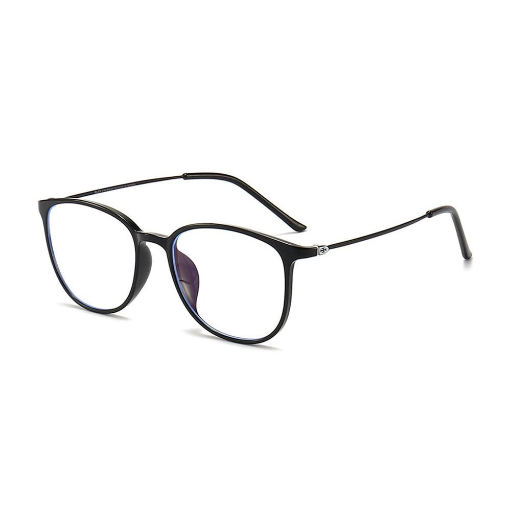 Nyxphy Blue Light Blocking Glasses for Nearsightedness with Anti-Reflective Coating – Lightweight Oval Glasses for Women and Men (Black, 3.25 Diopters)