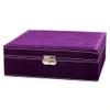 QTYQWC Square Jewelry Box, Large Flannel, Double-Layer Makeup Organizer, Ring and Necklace Storage Organizer, Jewelry Box view 1
