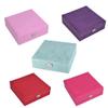 QTYQWC Square Jewelry Box, Large Flannel, Double-Layer Makeup Organizer, Ring and Necklace Storage Organizer, Jewelry Box view 2