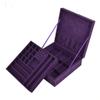 QTYQWC Square Jewelry Box, Large Flannel, Double-Layer Makeup Organizer, Ring and Necklace Storage Organizer, Jewelry Box view 3